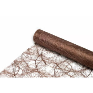 Rouleau de fibre ajourée métallisée cuivre déroulé pour collerettes de bouquets de fêtes