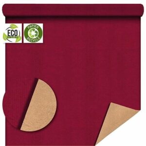 Rouleau de papier kraft bicolore rouge et kraft naturel pour emballage de bouquets de fleuriste