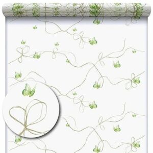Rouleau de film polypropylène transparent imprimé de papillons verts pour emballage de bouquets de fleuriste