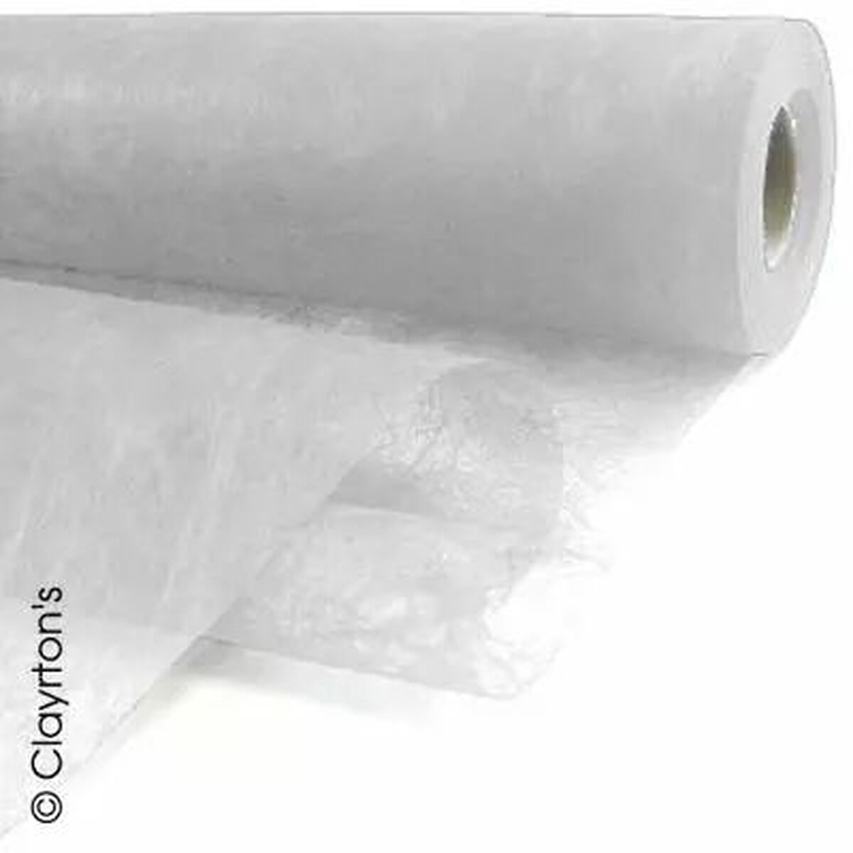 Rouleau de voile de fibre décorative blanc déroulé pour collerettes de bouquets de mariage
