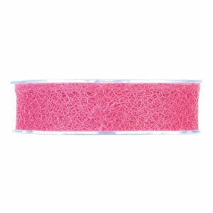Bobine de ruban ajouré fuchsia à fils entremêlés pour nœuds de bouquets de fleuriste