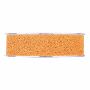Bobine de ruban ajouré orange à fils entremêlés pour bouquets d'automne de fleuriste