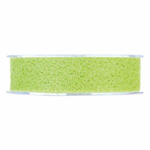 Bobine de ruban ajouré vert pomme à fils entremêlés pour bouquets de printemps de fleuriste
