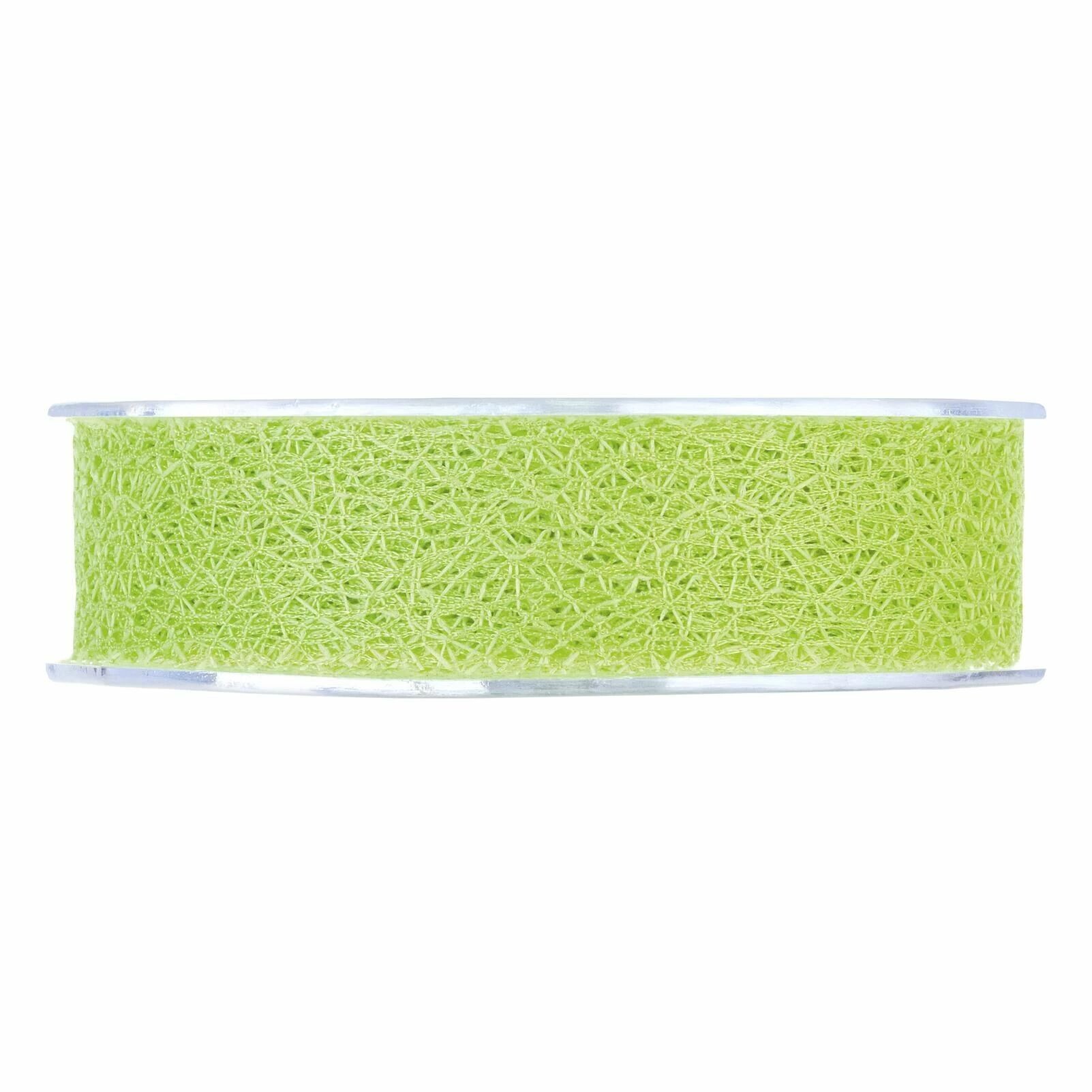 Bobine de ruban ajouré vert pomme à fils entremêlés pour bouquets de printemps de fleuriste