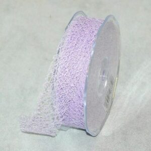 Rouleau de ruban ajouré effet résille lavande de 30 mm pour bouquets de mariage de fleuriste