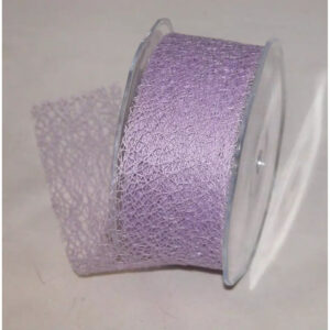 Rouleau de ruban ajouré effet résille lavande de 50 mm pour décors de mariage de fleuriste