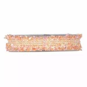 Bobine de ruban bouclette rose et orange à fil doré pour décor de Noël de fleuriste