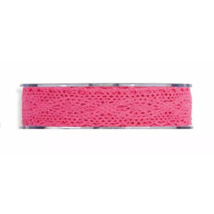 Rouleau de ruban façon dentelle fuchsia 25 mm à motif de losanges pour bouquets et cadeaux de fleuriste
