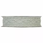 Rouleau de ruban façon dentelle gris clair ajouré pour décoration florale de mariage