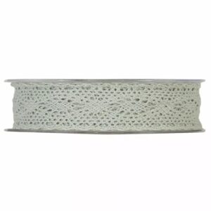 Rouleau de ruban façon dentelle gris clair ajouré pour décoration florale de mariage
