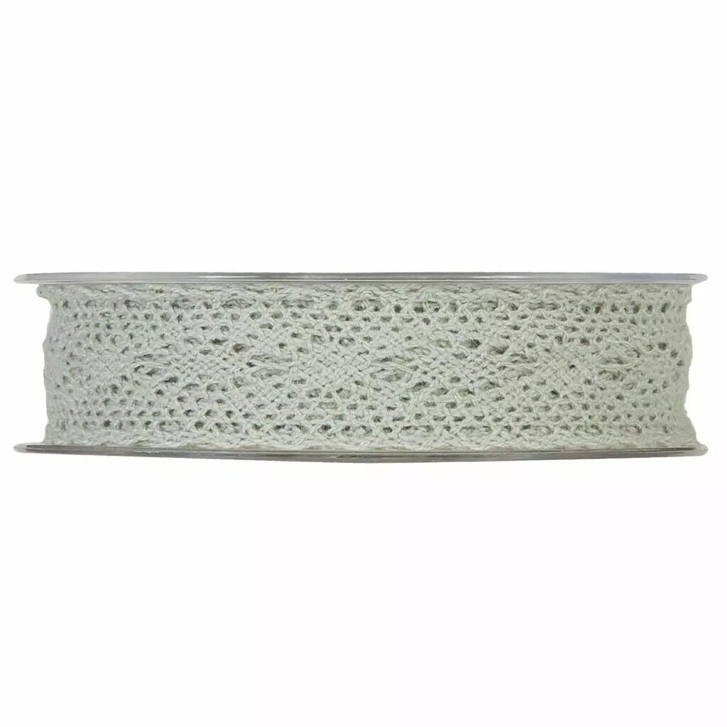 Rouleau de ruban façon dentelle gris clair ajouré pour décoration florale de mariage