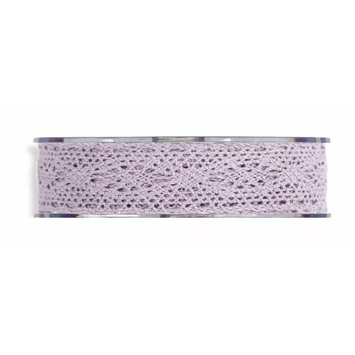 Rouleau de ruban façon dentelle lavande 25 mm à motif de losanges pour décors provençaux de fleuriste