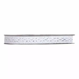 Bobine de ruban étroit en dentelle de coton blanc pour finitions de bouquets de mariage