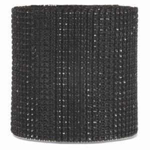 Ruban large effet strass noir pour habiller vases et bougies en décoration de table événementielle