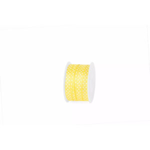 Bobine de ruban gros-grain jaune à pois blancs pour bouquets de printemps