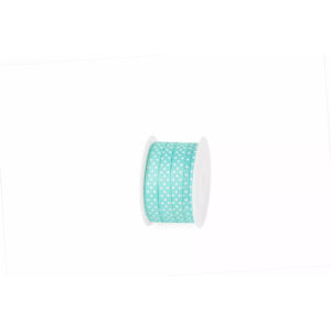 Bobine de ruban gros-grain turquoise à pois blancs pour bouquets d'été de fleuriste