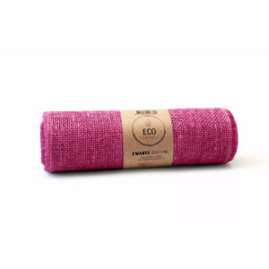 Rouleau de toile de jute fuchsia 30 cm aux bords effilochés pour décor de table et cache-pot