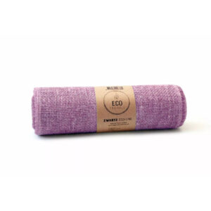 Rouleau de toile de jute mauve lavande 30 cm aux bords effilochés pour décor de mariage