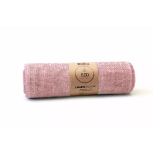 Rouleau de toile de jute rose clair 30 cm aux bords effilochés pour décor de mariage et naissance