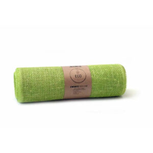 Rouleau de toile de jute vert anis 30 cm aux bords effilochés pour décor floral de printemps