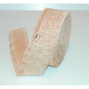 Rouleau de ruban en jute naturel ajouré à bords frangés pour bouquets champêtres de fleuriste