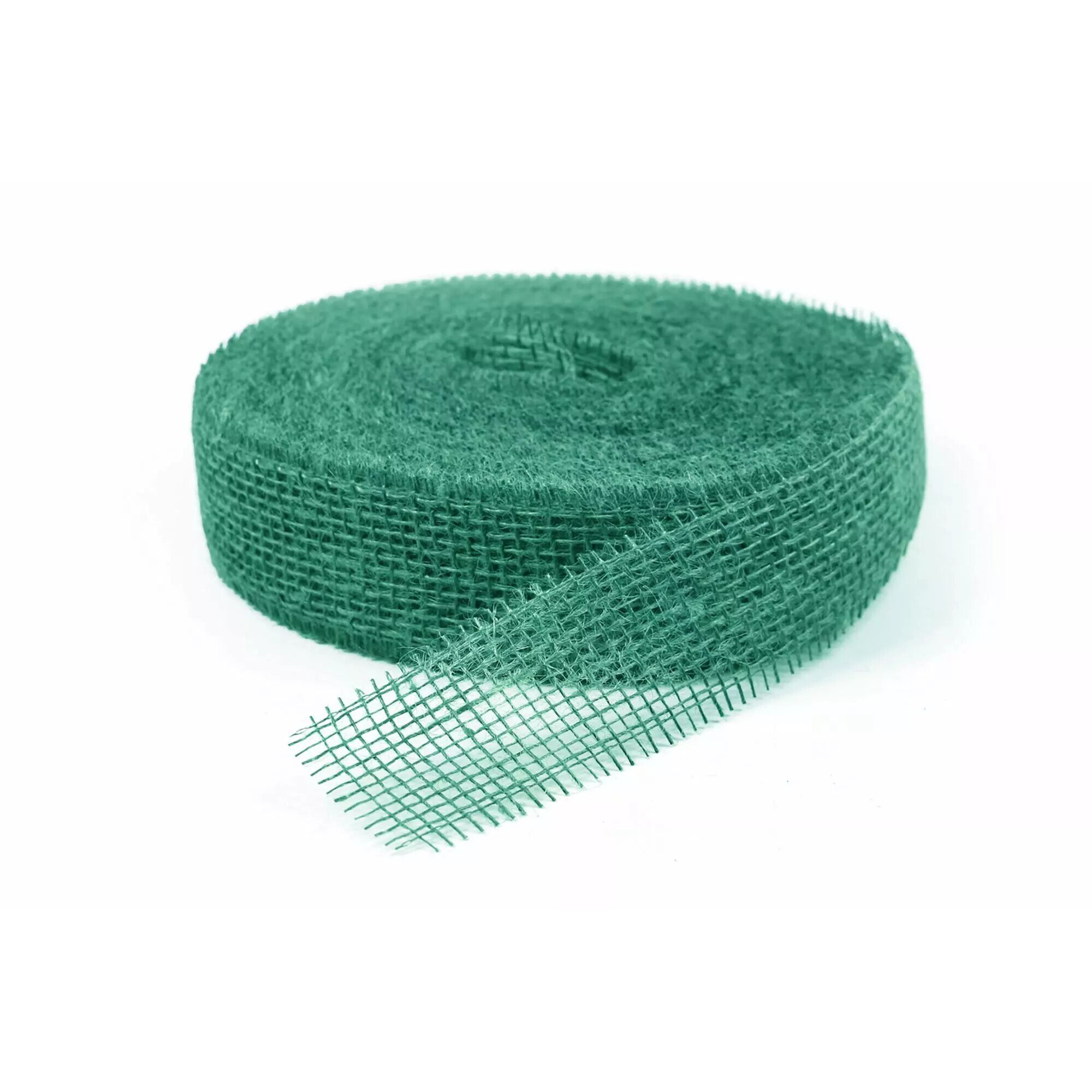 Rouleau de ruban de jute vert sauge en maille ajourée 50 mm pour cache-pots et bouquets