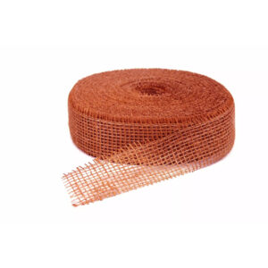 Rouleau de ruban de jute terracotta en maille ajourée 50 mm pour bouquets d'automne de fleuriste
