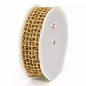 Rouleau de ruban de jute naturelle en résille à mailles carrées pour compositions florales champêtres