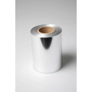 Bobine de ruban métallisé argent à effet miroir 100 mm pour décors de Noël de fleuriste