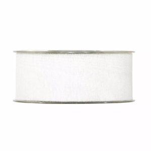 Bobine de ruban en organza blanc translucide 40 mm pour décors de mariage de fleuriste