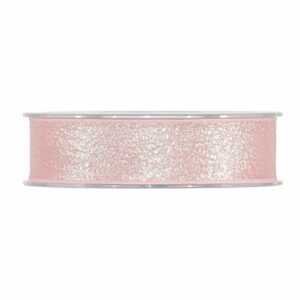 Ruban organza rose pâle pailleté irisé pour bouquets de naissance et coffrets cadeaux de fleuriste