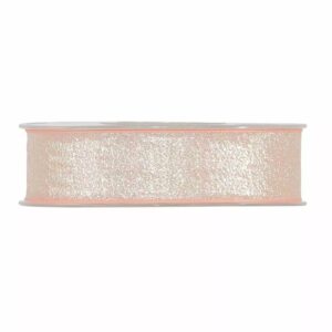 Ruban organza saumon clair pailleté irisé pour bouquets et coffrets cadeaux de fleuriste