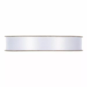 Bobine de ruban en satin blanc brillant 15 mm pour bouquets de mariée de fleuriste