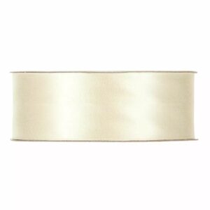 Bobine de ruban en satin crème 25 mm pour nœuds de bouquets et décors de mariage de fleuriste