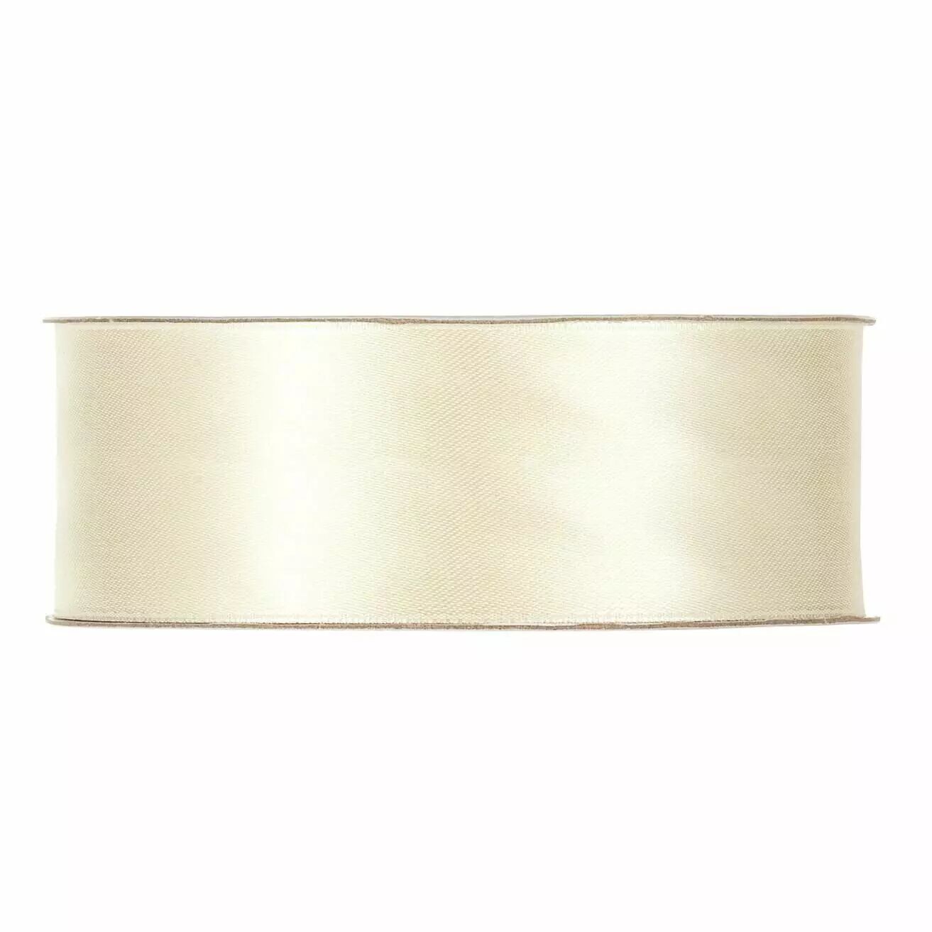 Bobine de ruban en satin crème 25 mm pour nœuds de bouquets et décors de mariage de fleuriste