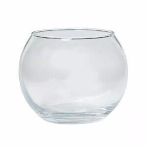 Petit vase boule en verre transparent pour centre de table et décoration florale de mariage