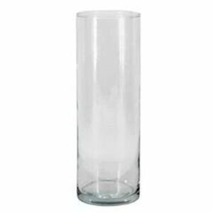 Vase cylindre en verre épais transparent pour bouquets de tiges droites en boutique de fleuriste