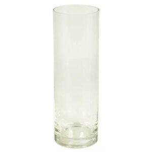 Haut vase cylindre en verre épais transparent pour tiges longues et décors de réception