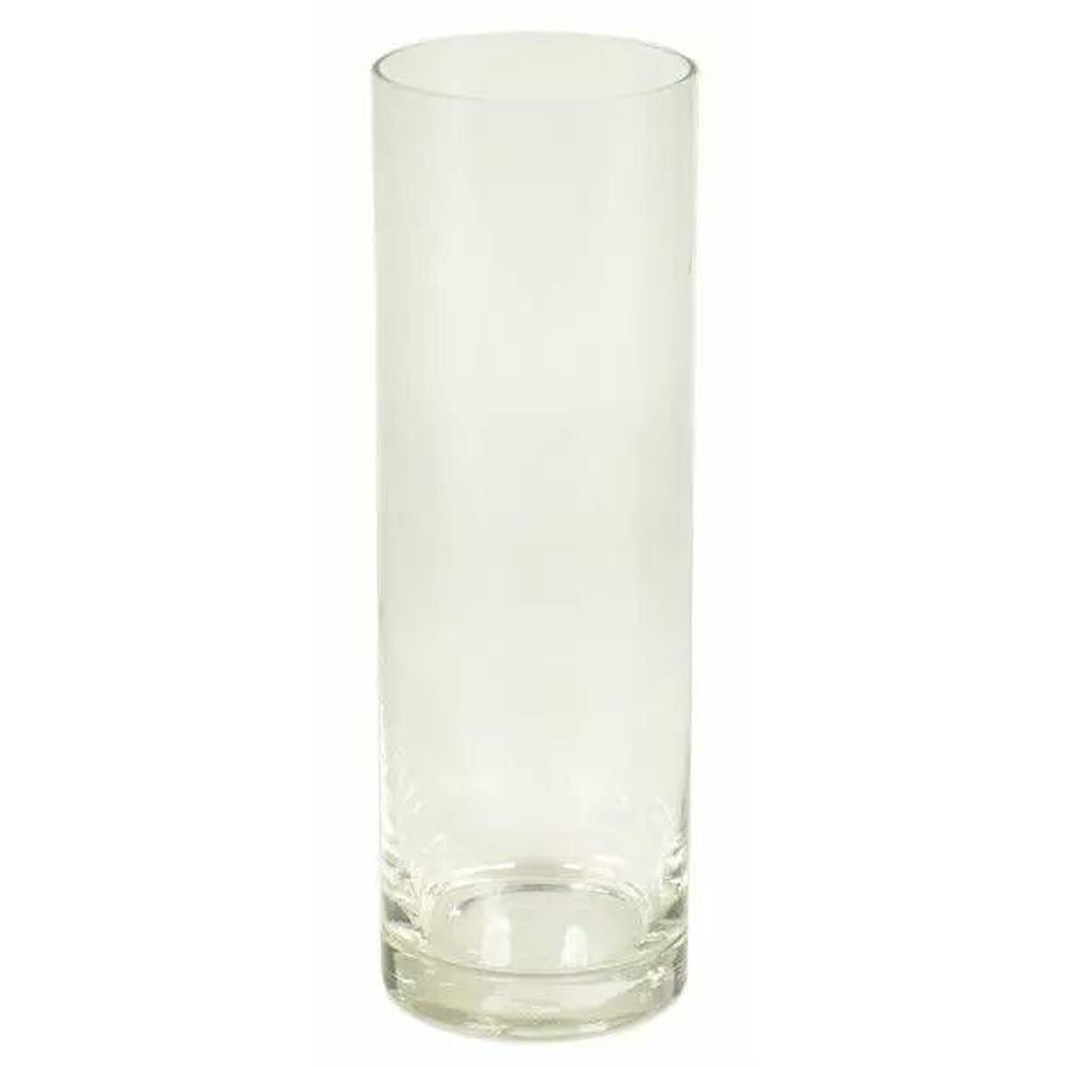 Haut vase cylindre en verre épais transparent pour tiges longues et décors de réception