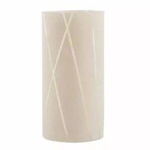 Vase cylindre en verre crème à lignes croisées pour bouquets hauts et fleurs séchées de fleuriste